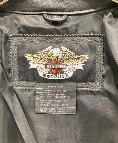 HARLEY-DAVIDSON（ハーレーダビッドソン）HARLEY-DAVIDSON (ハーレーダビッドソン) ライダースジャケット ブラック×イエロー サイズ:Lの古着・服飾アイテム