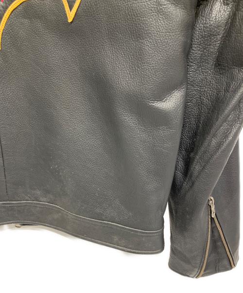HARLEY-DAVIDSON（ハーレーダビッドソン）HARLEY-DAVIDSON (ハーレーダビッドソン) ライダースジャケット ブラック×イエロー サイズ:Lの古着・服飾アイテム