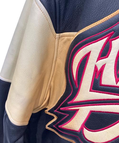 HARLEY-DAVIDSON（ハーレーダビッドソン）HARLEY-DAVIDSON (ハーレーダビッドソン) ライダースジャケット ブラック×イエロー サイズ:Lの古着・服飾アイテム
