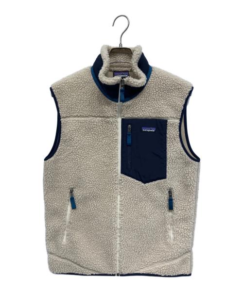 Patagonia（パタゴニア）Patagonia (パタゴニア) クラシック レトロX フリースベスト ベージュ×ネイビー サイズ:Mの古着・服飾アイテム