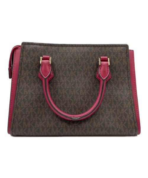 MICHAEL KORS（マイケルコース）MICHAEL KORS (マイケルコース) 2WAYバッグ ブラウン×ピンクの古着・服飾アイテム