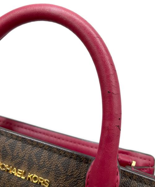 MICHAEL KORS（マイケルコース）MICHAEL KORS (マイケルコース) 2WAYバッグ ブラウン×ピンクの古着・服飾アイテム
