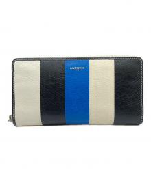 BALENCIAGA（バレンシアガ）の古着「長財布 バザール」｜ホワイト×ブルー