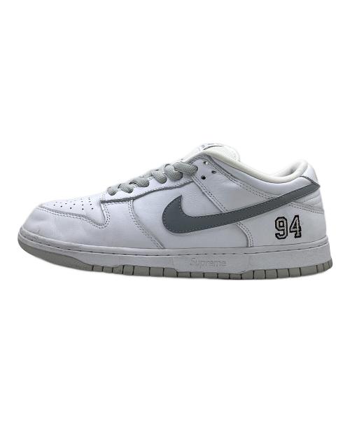 NIKE（ナイキ）NIKE (ナイキ) SUPREME (シュプリーム) Supreme×Nike SB Dunk Low Pro OG QS “White/Metallic Silver” ホワイト サイズ:27.5cmの古着・服飾アイテム