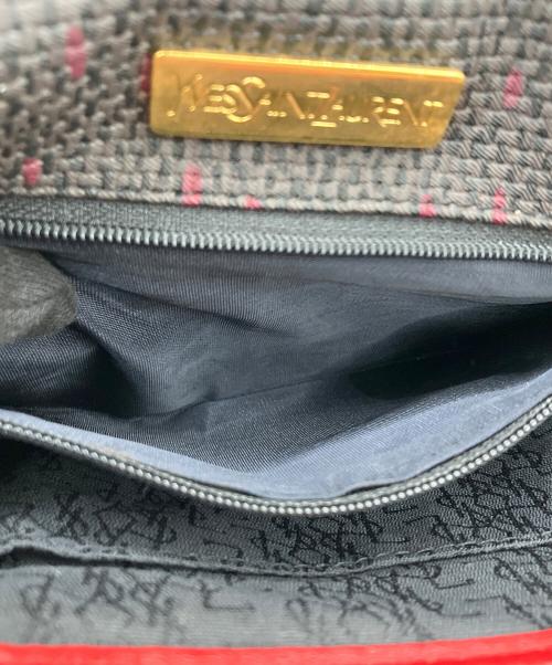 Yves Saint Laurent（イヴサンローラン）Yves Saint Laurent (イヴサンローラン) ポシェット ネイビー×レッドの古着・服飾アイテム