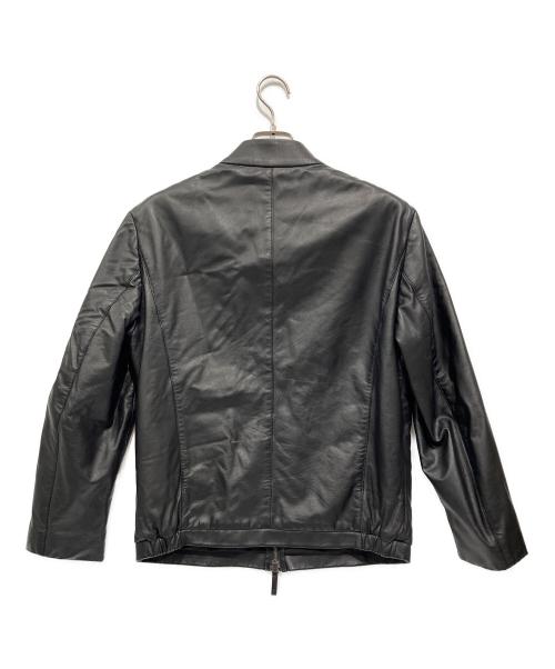 ARMANI COLLEZIONI（アルマーニ コレツィオーニ）ARMANI COLLEZIONI (アルマーニ コレツィオーニ) ラムレザージャケット ブラック サイズ:40の古着・服飾アイテム