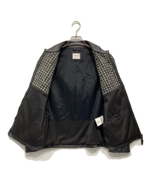 ARMANI COLLEZIONI（アルマーニ コレツィオーニ）ARMANI COLLEZIONI (アルマーニ コレツィオーニ) ラムレザージャケット ブラック サイズ:40の古着・服飾アイテム