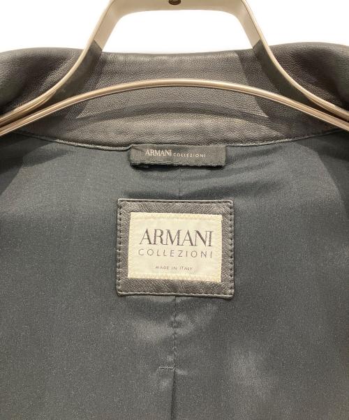 ARMANI COLLEZIONI（アルマーニ コレツィオーニ）ARMANI COLLEZIONI (アルマーニ コレツィオーニ) ラムレザージャケット ブラック サイズ:40の古着・服飾アイテム