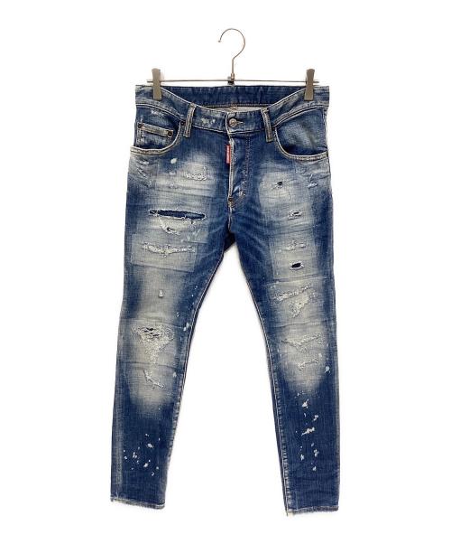 DSQUARED2（ディースクエアード）DSQUARED2 (ディースクエアード) ダメージ加工デニムパンツ ネイビー サイズ:46 165/68Aの古着・服飾アイテム