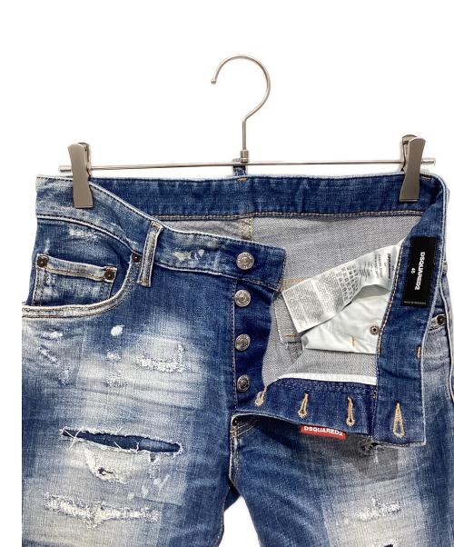 DSQUARED2（ディースクエアード）DSQUARED2 (ディースクエアード) ダメージ加工デニムパンツ ネイビー サイズ:46 165/68Aの古着・服飾アイテム