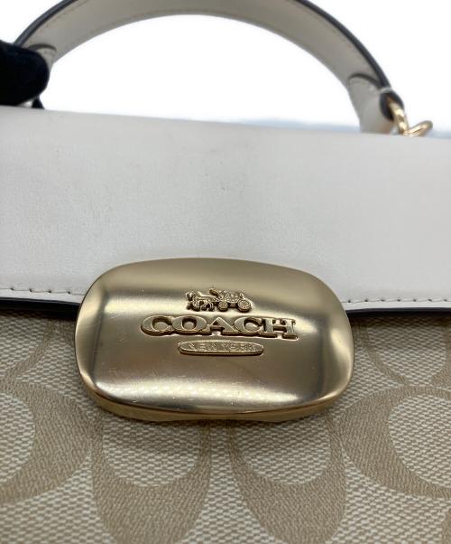 COACH（コーチ）COACH (コーチ) ハンドバッグ ベージュ×アイボリーの古着・服飾アイテム