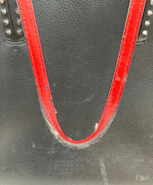 Christian Louboutin（クリスチャン・ルブタン）Christian Louboutin (クリスチャン・ルブタン) スタッズトートバッグ ブラック×レッドの古着・服飾アイテム