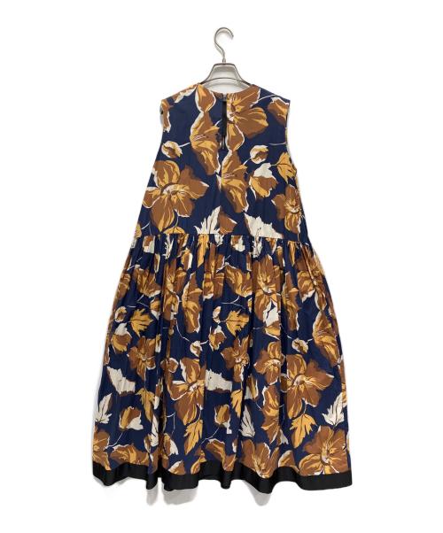 BEARDSLEY（ビアズリー）BEARDSLEY (ビアズリー) ノースリーブワンピース ネイビー×ブラウン サイズ:Freeの古着・服飾アイテム