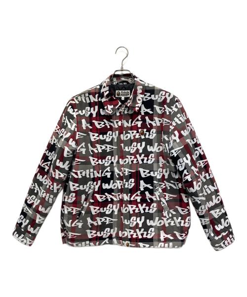 A BATHING APE（アベイシングエイプ）A BATHING APE (アベイシングエイプ) 中綿ジャケット レッド×ブラック×グレー サイズ:Mの古着・服飾アイテム