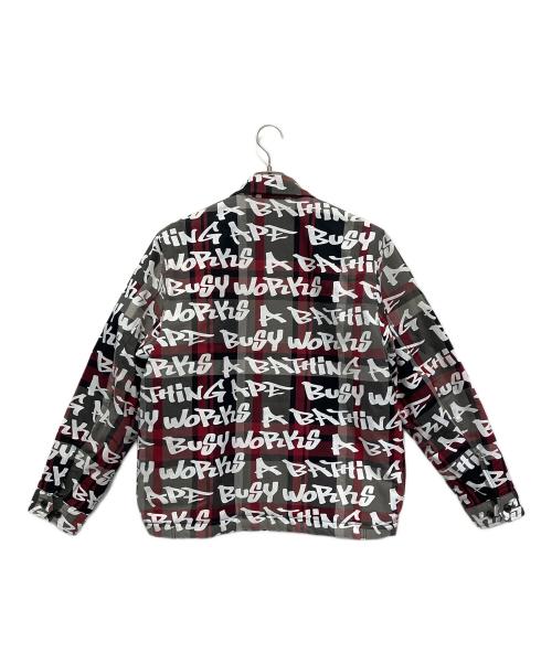 A BATHING APE（アベイシングエイプ）A BATHING APE (アベイシングエイプ) 中綿ジャケット レッド×ブラック×グレー サイズ:Mの古着・服飾アイテム