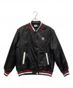 Aape BY A BATHING APEエーエイプ バイ アベイシングエイプ）の古着「ベースボールジャケット AAPE NOW moonface logo baseball jacket」｜ブラック