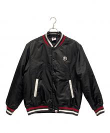Aape BY A BATHING APE（エーエイプ バイ アベイシングエイプ）の古着「ベースボールジャケット AAPE NOW moonface logo baseball jacket」｜ブラック