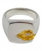TOM FORDトムフォード）の古着「Mined Ring Large Diamond」｜カラー：シルバー×ゴールド