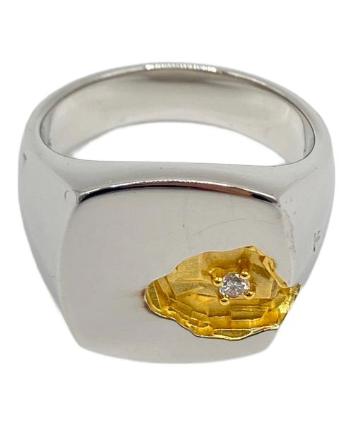 TOM FORD（トムフォード）TOM FORD (トムフォード) Mined Ring Large Diamond カラー：シルバー×ゴールド サイズ:17号の古着・服飾アイテム
