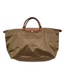 LONGCHAMP（ロンシャン）の古着「Lトラベルバッグ」｜グリーン×ブラウン