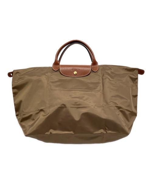 LONGCHAMP（ロンシャン）LONGCHAMP (ロンシャン) Lトラベルバッグ グリーン×ブラウンの古着・服飾アイテム