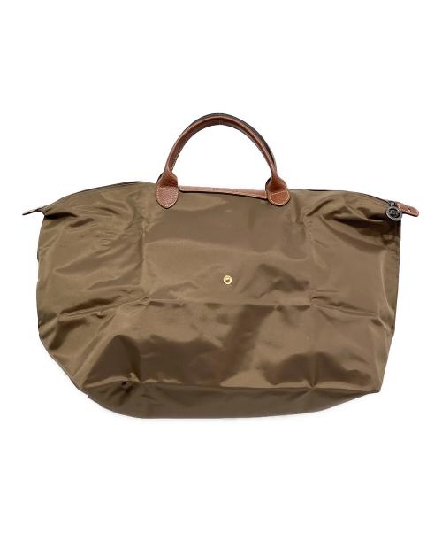LONGCHAMP（ロンシャン）LONGCHAMP (ロンシャン) Lトラベルバッグ グリーン×ブラウンの古着・服飾アイテム