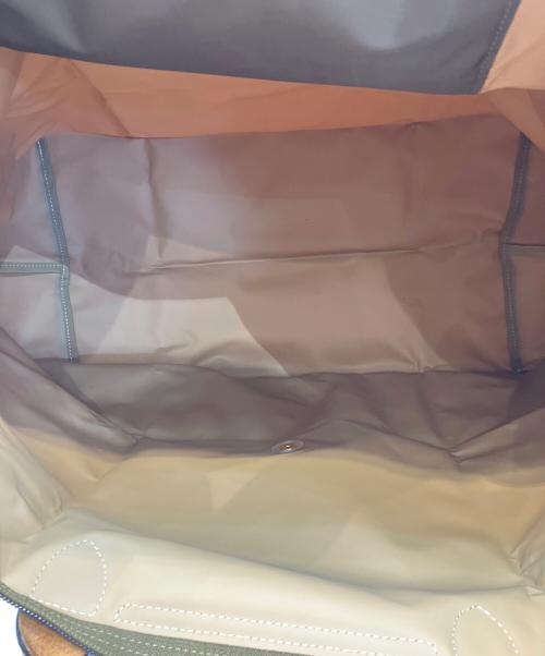 LONGCHAMP（ロンシャン）LONGCHAMP (ロンシャン) Lトラベルバッグ グリーン×ブラウンの古着・服飾アイテム