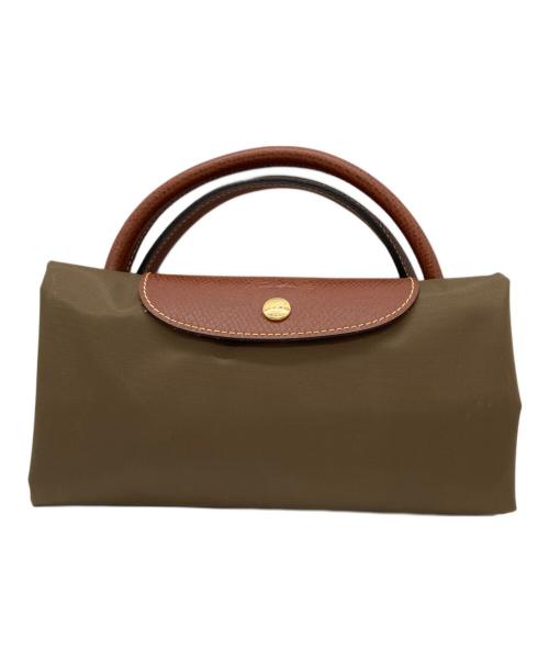 LONGCHAMP（ロンシャン）LONGCHAMP (ロンシャン) Lトラベルバッグ グリーン×ブラウンの古着・服飾アイテム
