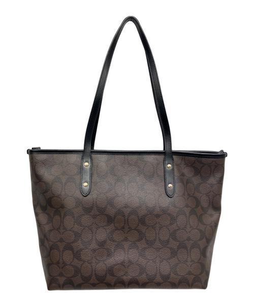 COACH（コーチ）COACH (コーチ) トートバッグ ダークブラウン×ブラックの古着・服飾アイテム