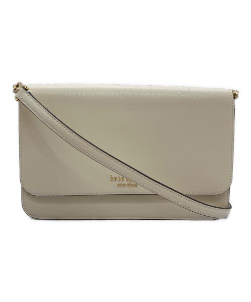 Kate Spade（ケイトスペード）Kate Spade (ケイトスペード) 2WAYバッグ ホワイト×ゴールドの古着・服飾アイテム