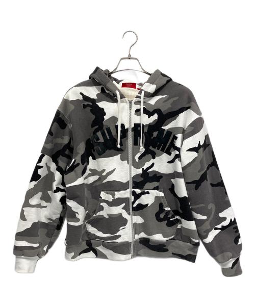 SUPREME（シュプリーム）SUPREME (シュプリーム) Arc Thermal Lined Zip Up Hooded Sweatshirt グレー×ホワイト×ブラック サイズ:Mの古着・服飾アイテム