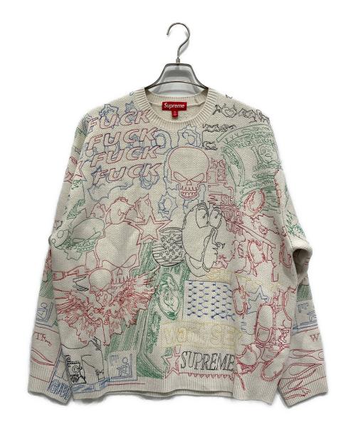 SUPREME（シュプリーム）SUPREME (シュプリーム) 厚手ニット ホワイト サイズ:XLの古着・服飾アイテム
