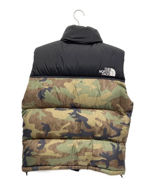 THE NORTH FACE（ザ ノース フェイス）THE NORTH FACE (ザ ノース フェイス) ヌプシベスト ブラック×カーキ サイズ:Sの古着・服飾アイテム