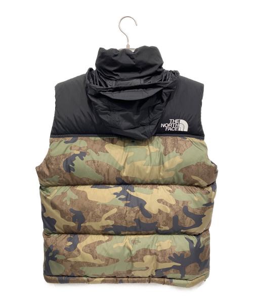 THE NORTH FACE（ザ ノース フェイス）THE NORTH FACE (ザ ノース フェイス) ヌプシベスト ブラック×カーキ サイズ:Sの古着・服飾アイテム