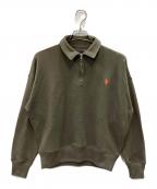 POLO RALPH LAURENポロ・ラルフローレン）の古着「ライトウェイトフリースクォータージップ」｜グリーン
