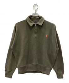 POLO RALPH LAUREN（ポロ・ラルフローレン）の古着「ライトウェイトフリースクォータージップ」｜グリーン