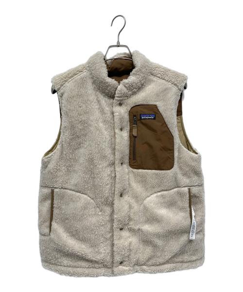 Patagonia（パタゴニア）Patagonia (パタゴニア) リバーシブルビビーダウンベスト ベージュ×アイボリー サイズ:Mの古着・服飾アイテム