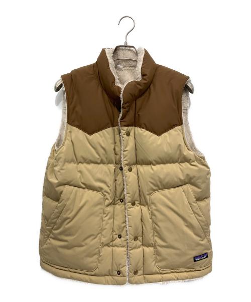 Patagonia（パタゴニア）Patagonia (パタゴニア) リバーシブルビビーダウンベスト ベージュ×アイボリー サイズ:Mの古着・服飾アイテム