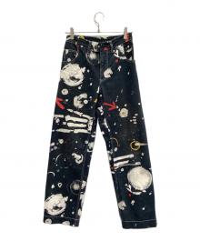 CHARLES JEFFREY LOVERBOY（チャールズ ジェフリー ラバーボーイ）の古着「ペイントデニムパンツ」｜インディゴ
