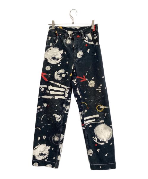 CHARLES JEFFREY LOVERBOY（チャールズ ジェフリー ラバーボーイ）CHARLES JEFFREY LOVERBOY (チャールズ ジェフリー ラバーボーイ) ペイントデニムパンツ インディゴ サイズ:28の古着・服飾アイテム