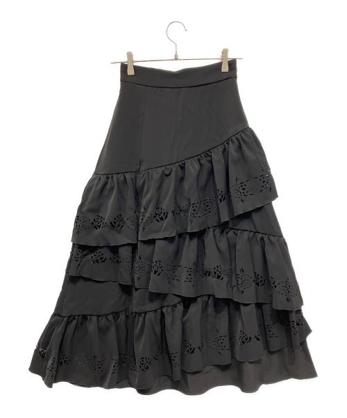 HARE（ハレ）HARE (ハレ) Ado (アド) レーザーカット ティアードスカート ブラック サイズ:Freeの古着・服飾アイテム