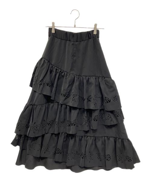 HARE（ハレ）HARE (ハレ) Ado (アド) レーザーカット ティアードスカート ブラック サイズ:Freeの古着・服飾アイテム