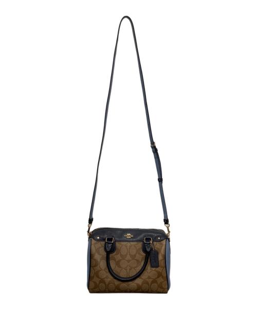 COACH（コーチ）COACH (コーチ) 2WAYバッグ ブラウン×ブルーの古着・服飾アイテム