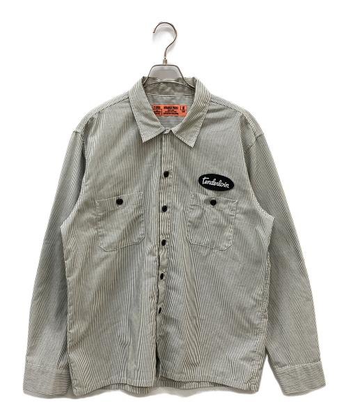 TENDERLOIN（テンダーロイン）TENDERLOIN (テンダーロイン) 長袖シャツ ホワイト×グレー サイズ:Mの古着・服飾アイテム