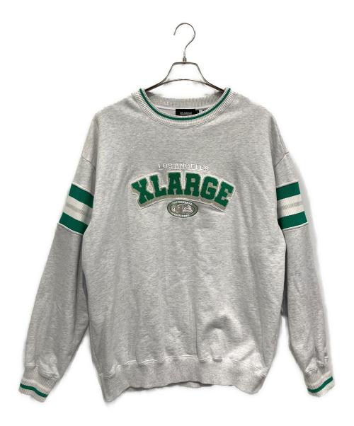 X-LARGE（エクストララージ）X-LARGE (エクストララージ) スウェット ホワイト×グリーン サイズ:Lの古着・服飾アイテム