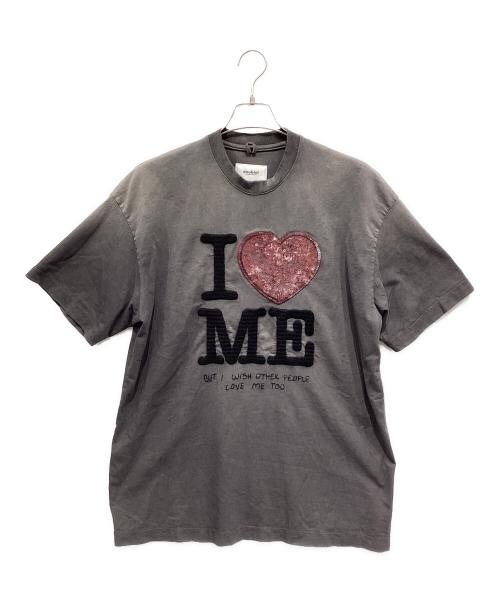 doublet（ダブレット）doublet (ダブレット) 半袖カットソー グレー×レッド サイズ:Mの古着・服飾アイテム