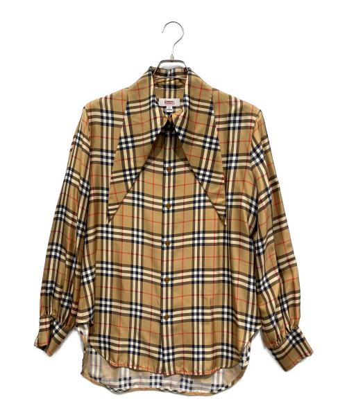 BURBERRY（バーバリー）BURBERRY (バーバリー) Vivienne Westwood (ヴィヴィアンウエストウッド) 長袖シャツ ブラウン サイズ:Mの古着・服飾アイテム