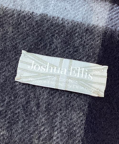 JOSHUA ELLIS（ジョシュア エリス）JOSHUA ELLIS (ジョシュア エリス) カシミヤマフラー グレー×スカイブルーの古着・服飾アイテム