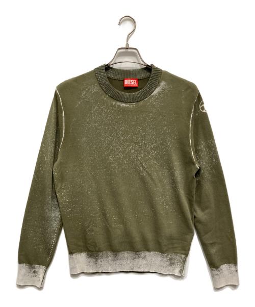 DIESEL（ディーゼル）DIESEL (ディーゼル) 薄手ニット オリーブ サイズ:Sの古着・服飾アイテム