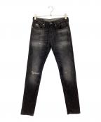 EMPORIO ARMANIエンポリオアルマーニ）の古着「ボタンフライデニムパンツ」｜ブラック